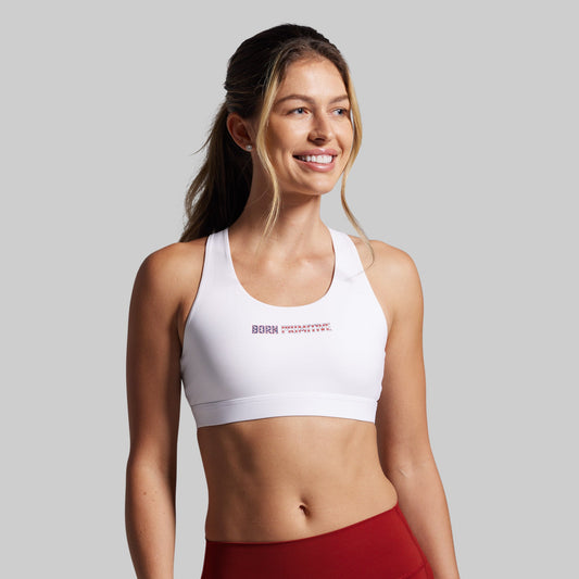 Stars and Stripes Your Essential Sports Bra (White)