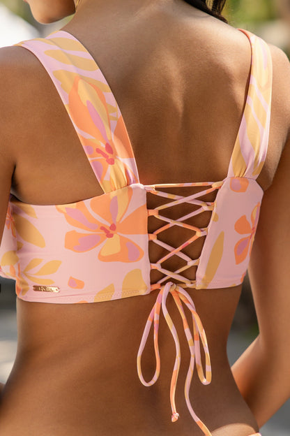 Sea Maiden Bikini Top - Pink Tropics