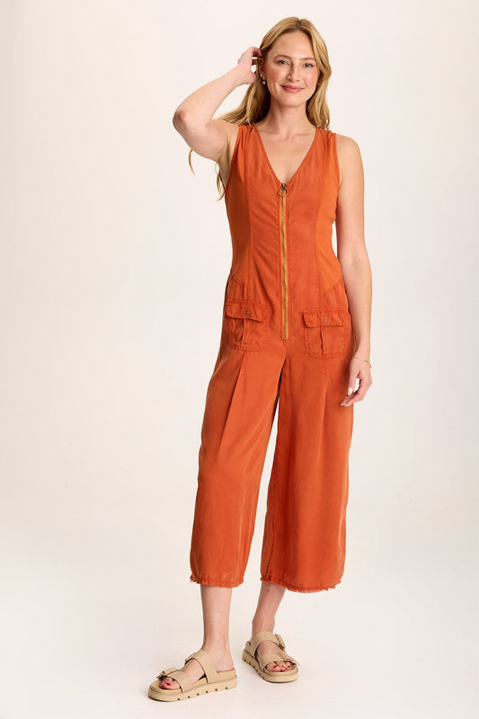 Linette Jumpsuit with V-Neck and Adjustable Straps