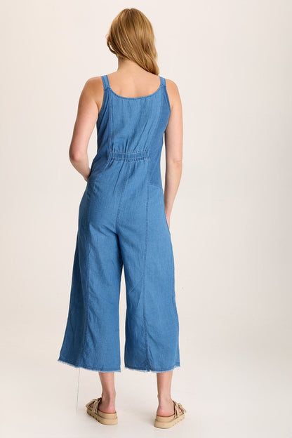 Jalila Mock-Denim Jumpsuit in Indigo Twill