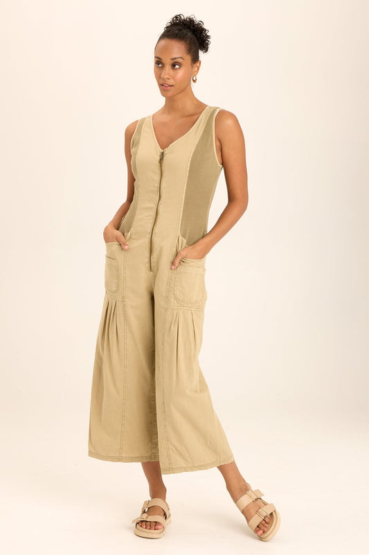 Linen Macgowan Wide Leg Cargo Jumpsuit