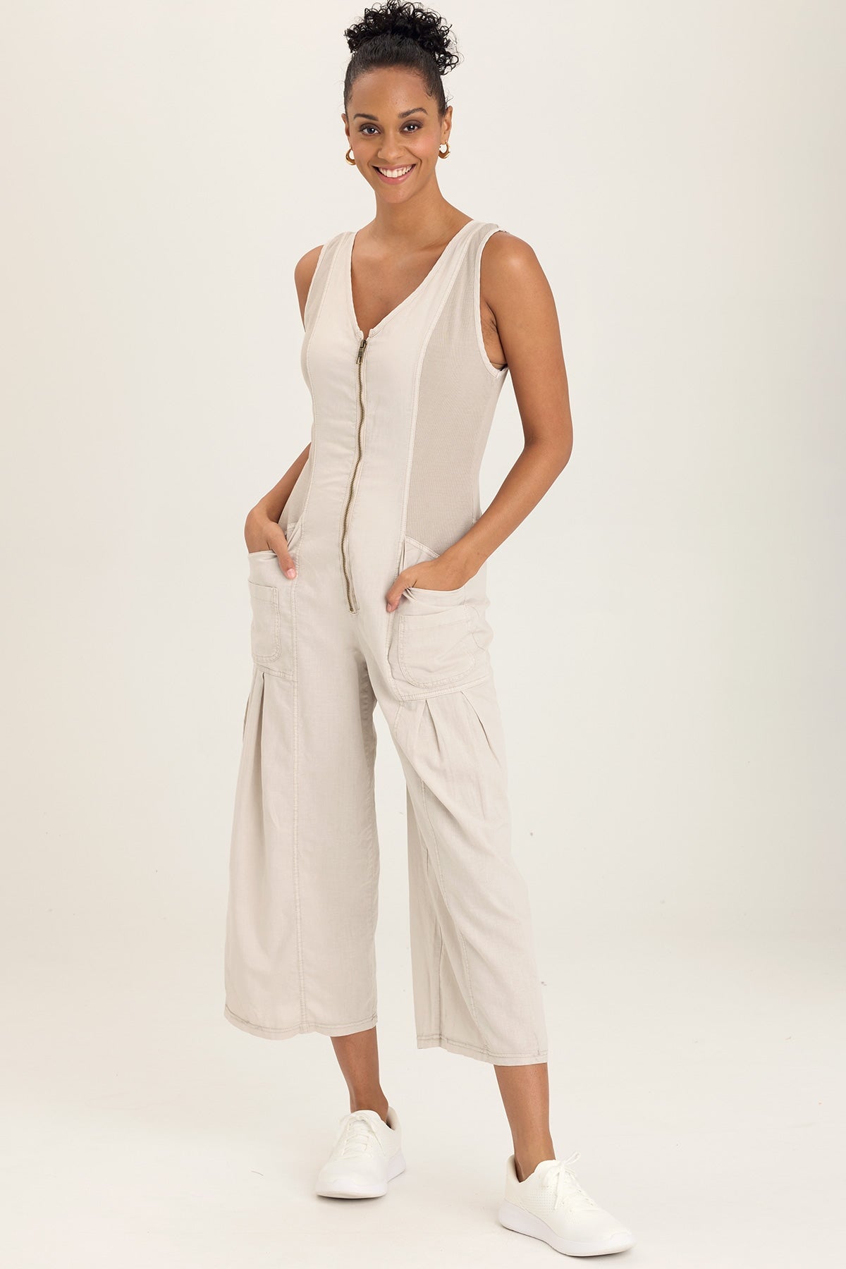 Linen Macgowan Wide Leg Cargo Jumpsuit