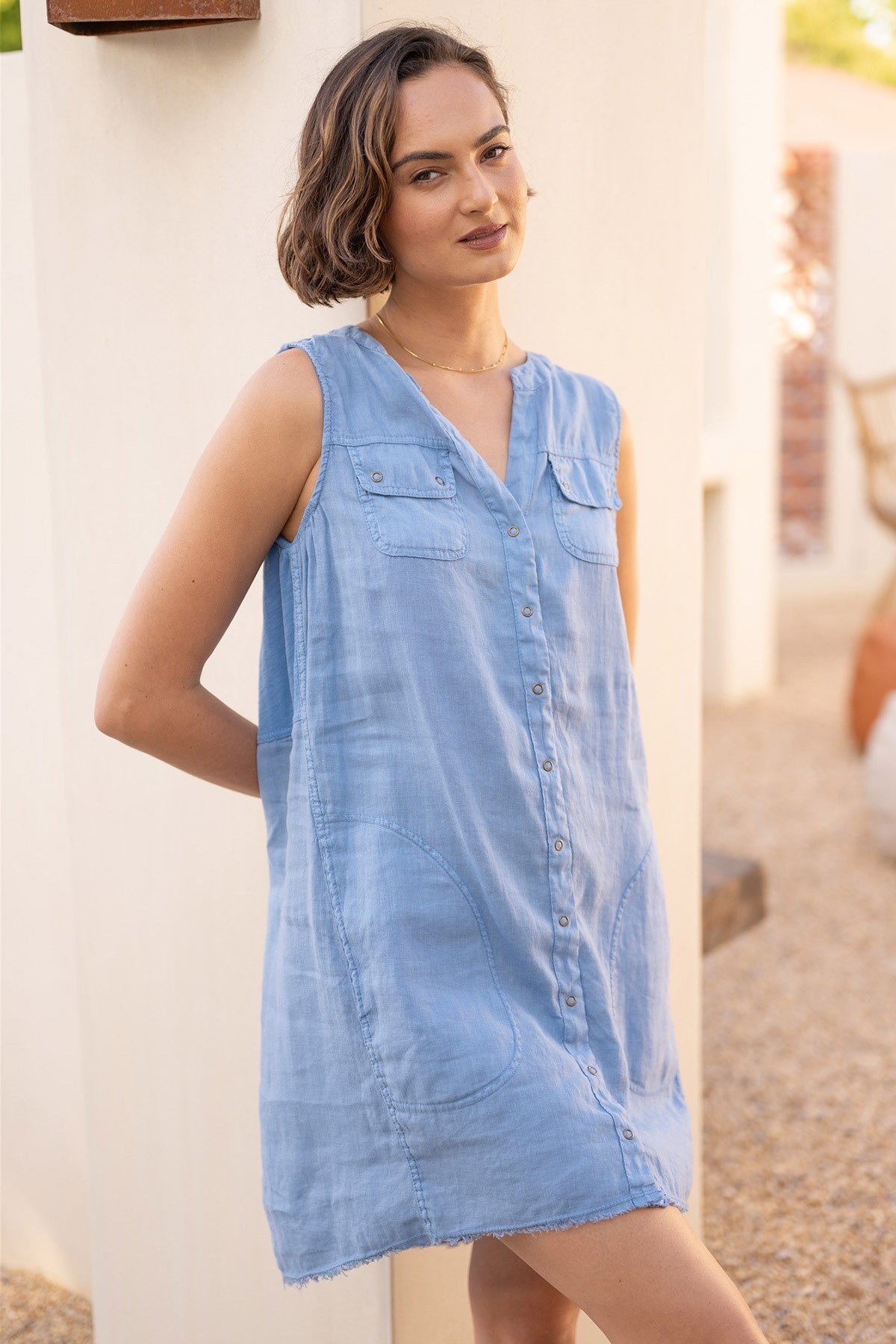 Catava Linen/Jersey Tank Dress