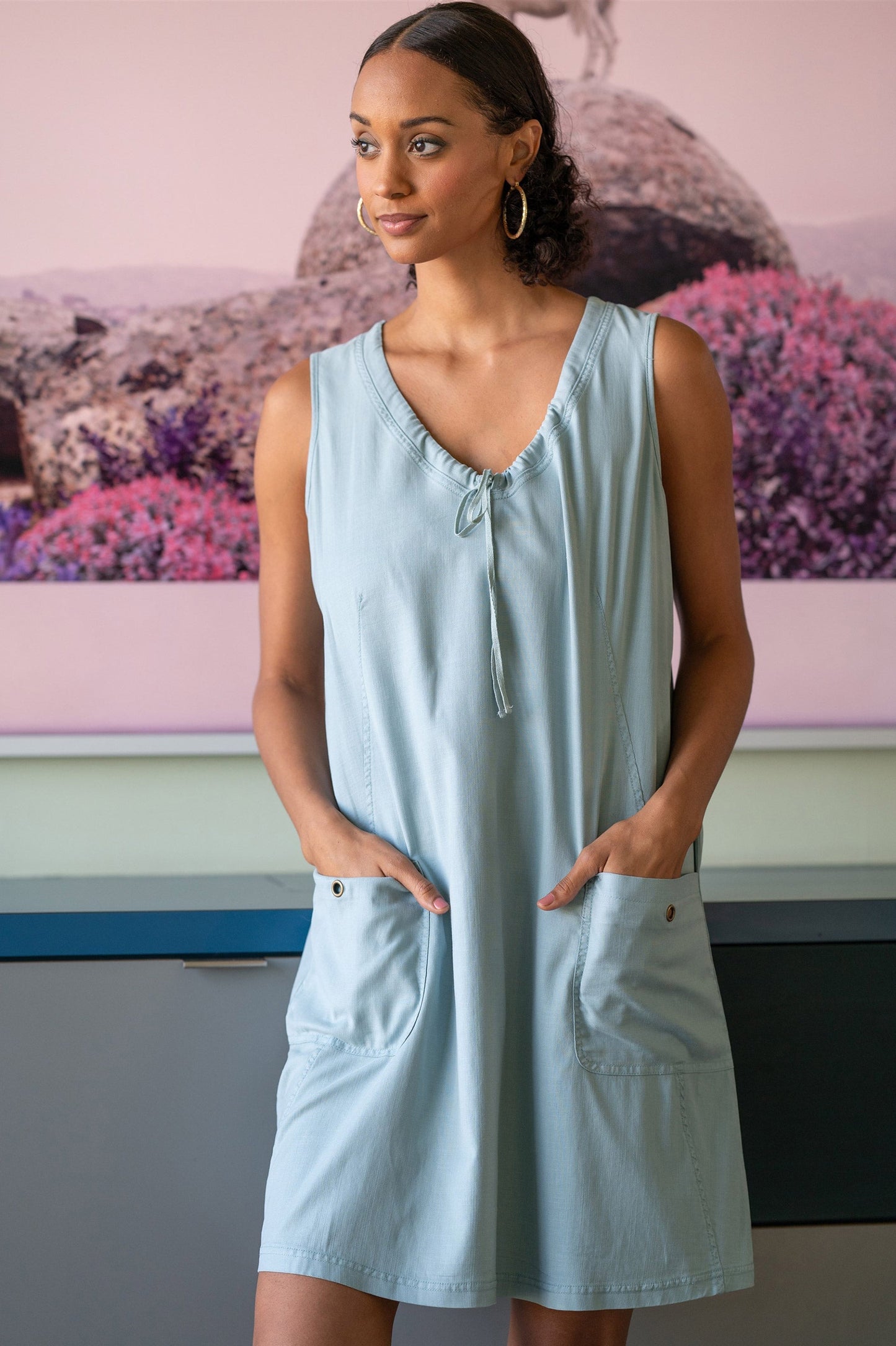Ashmon Twill A-Line Mini Shift Dress
