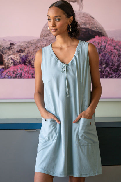 Ashmon Twill A-Line Mini Shift Dress