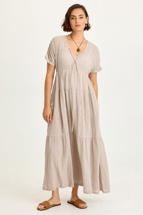 Ignatz Gauze Tiered V-Neck Dress