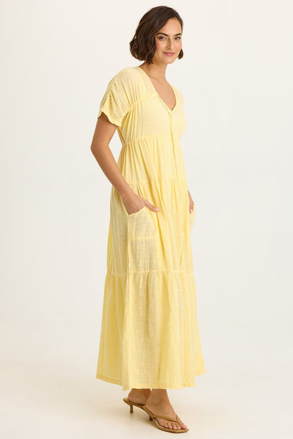 Ignatz Gauze Tiered V-Neck Dress