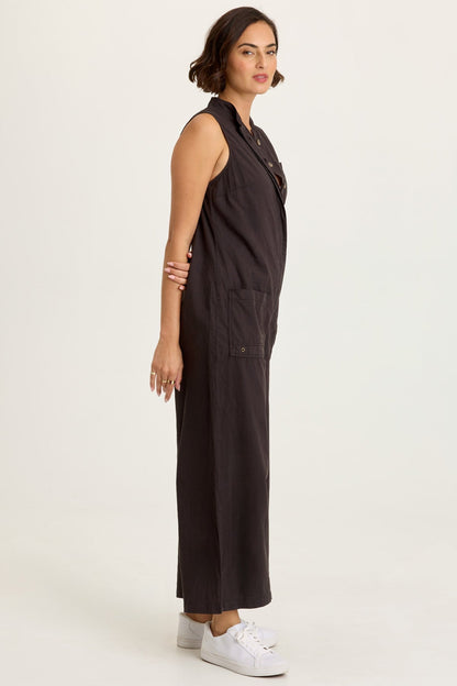 Tawnie Linen Button-Up Jumpsuit