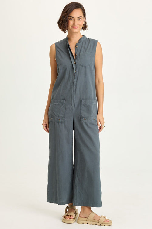 Tawnie Linen Button-Up Jumpsuit
