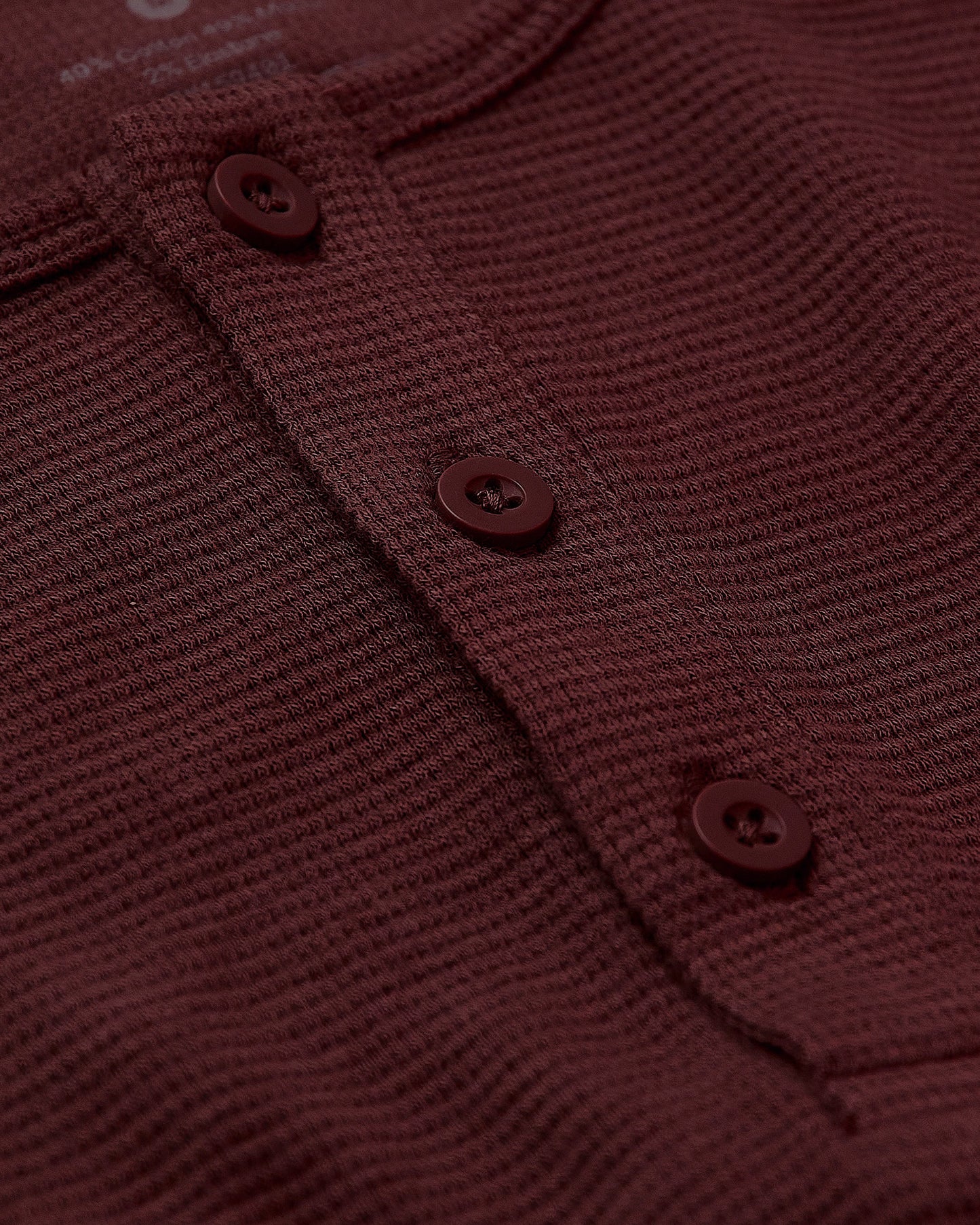 Mahogany Long Sleeve Waffle Henley
