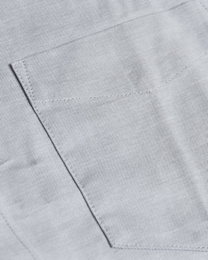 Light Gray Stretch Oxford Long Sleeve Button Up Shirt