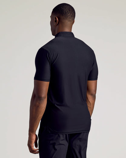 Black Short Sleeve Tall Active Polo