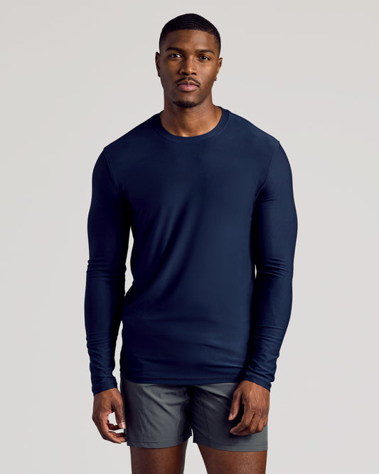 Navy Long Sleeve Tall Active Crew