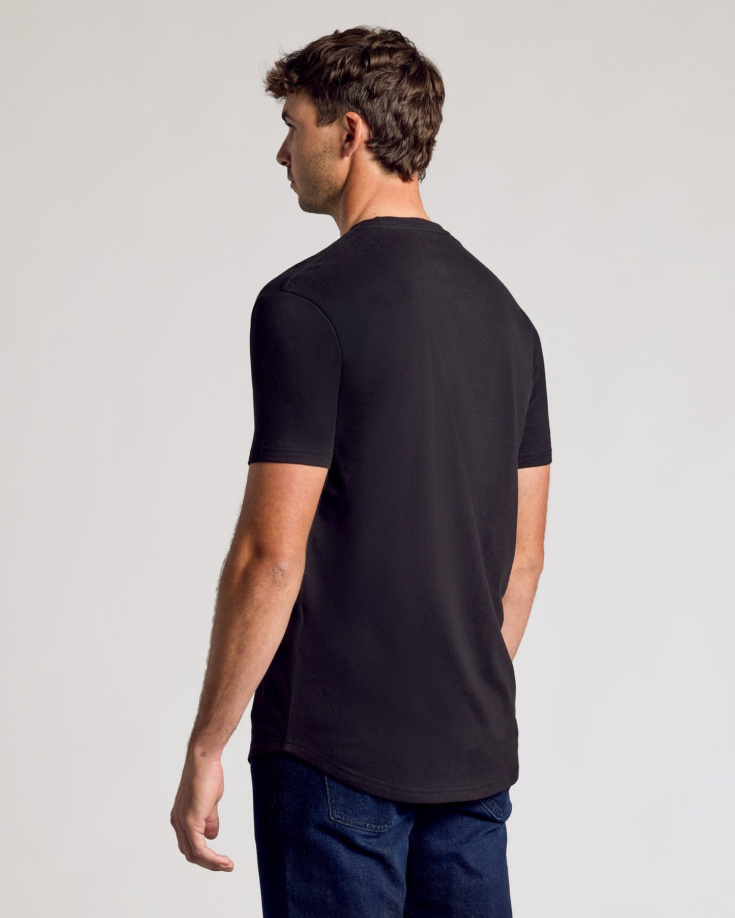 Black Classic Tall Curved Hem Crew 10-Pack
