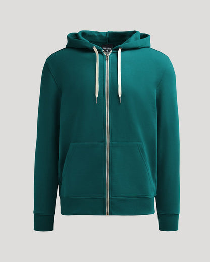 Deep Emerald Fleece French Terry Zip Hoodie