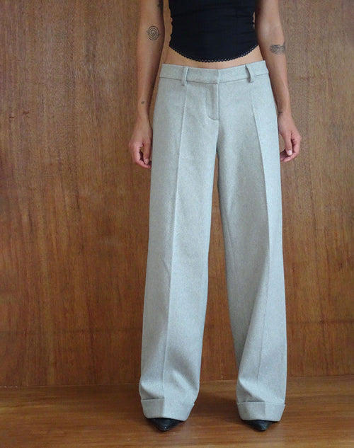 Abdel Faux Wool Tailored Trouser in Grey