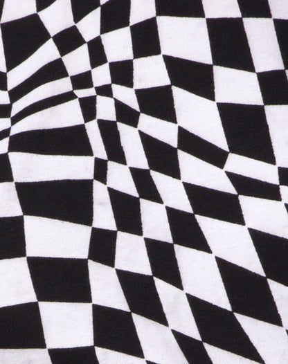 Acro Unitard in Square Flag Black and White
