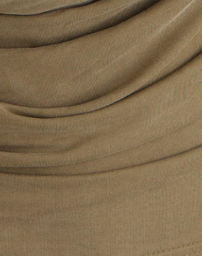 Adaya Long Sleeve Cowl Top in Cupro Olive Stone