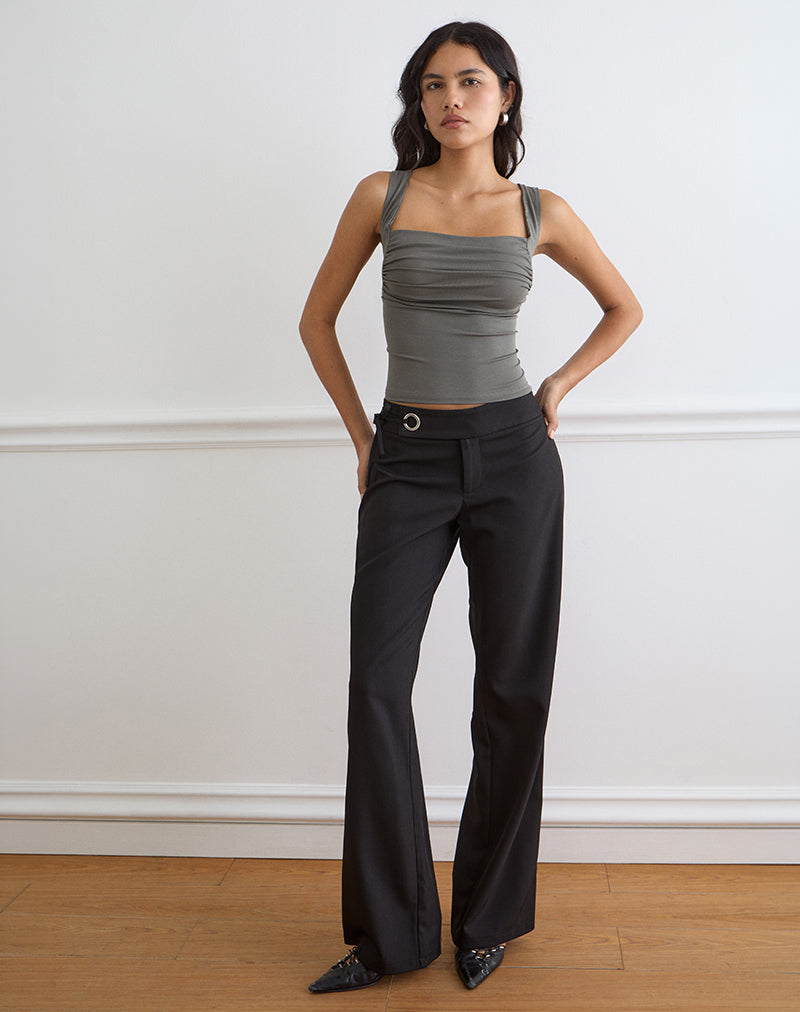 Adila Cami Top in Ribbed Lyocell Warm Grey