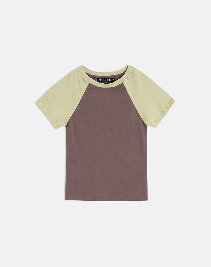 Agneta Tee in Coffee Quartz and Sage Combination