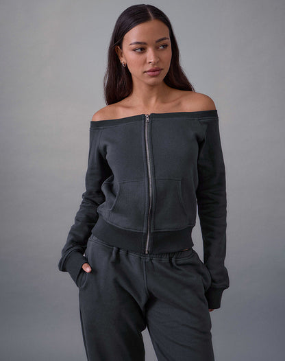 Airazo Bardot Sweater in Beluga Grey