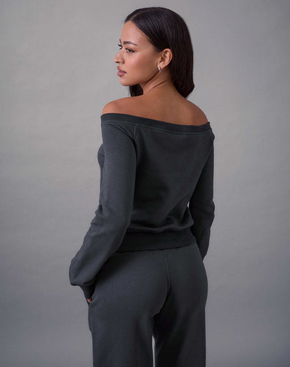 Airazo Bardot Sweater in Beluga Grey