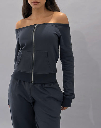 Airazo Bardot Sweater in Beluga Grey