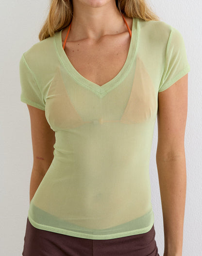 Alinta Top in Mesh Pistachio