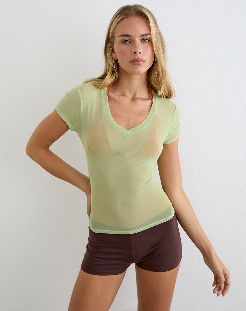 Alinta Top in Mesh Pistachio