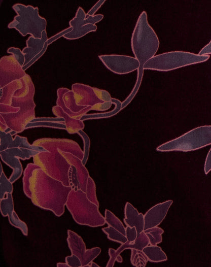 Alvana Mini Dress in Floral Devore Burgundy