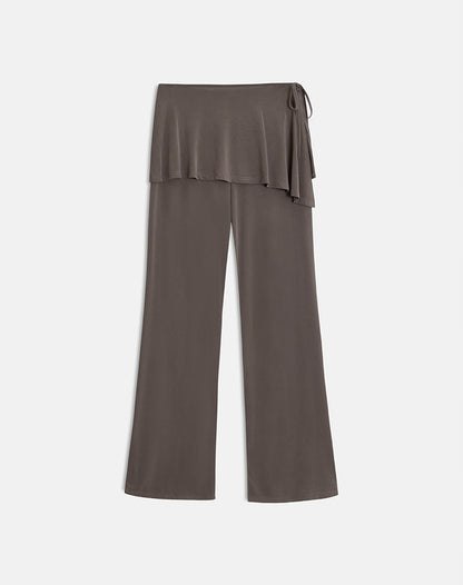 Amata Trouser Skirt in Cupro Dark Brown