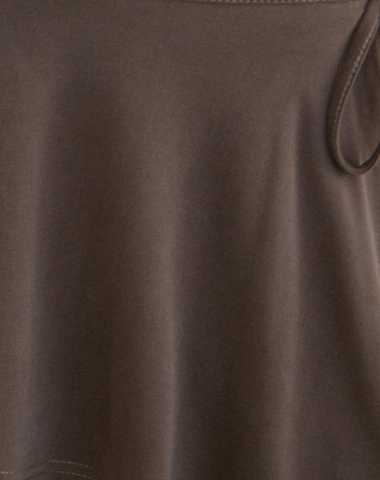 Amata Trouser Skirt in Cupro Dark Brown