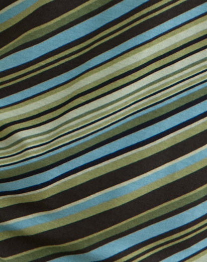 Amelina Mini Dress in Mixed Stripe Green