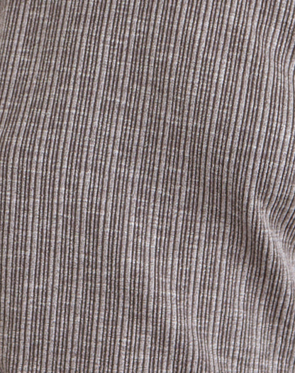 Amelita Mini Dress in Rib Knit Brown Grey