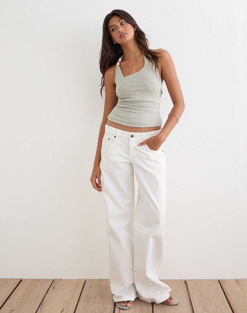 Anari Top in Shimmer Knit Light Grey