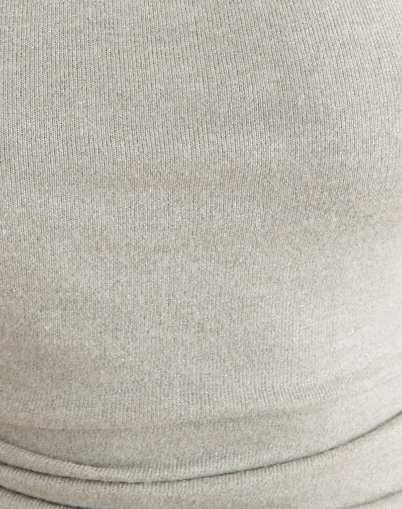 Anari Top in Shimmer Knit Light Grey