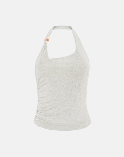 Anari Top in Shimmer Knit Light Grey