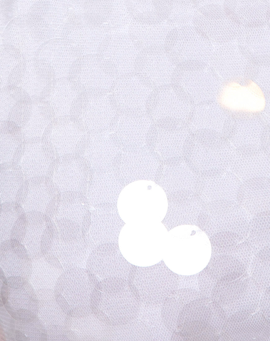 Anery Crop Top in Clear Disc Sequin