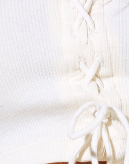 Anjali Crop Top in Rib Ivory