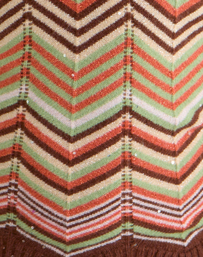 Anona Halter Top in Green Multi Stripe