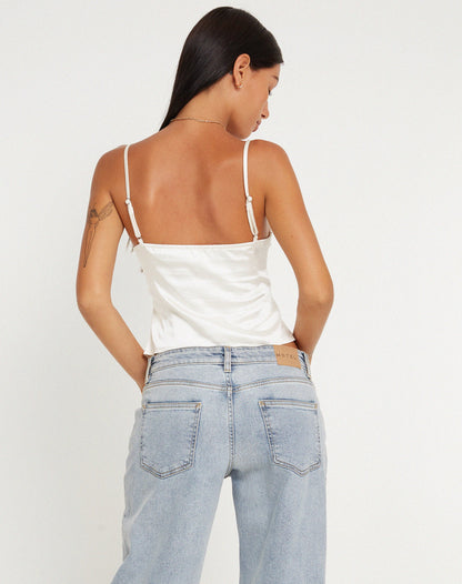 Apulia Butterfly Top in Satin Ivory