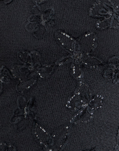 Argeila Halter Top in Sequin Knit Black