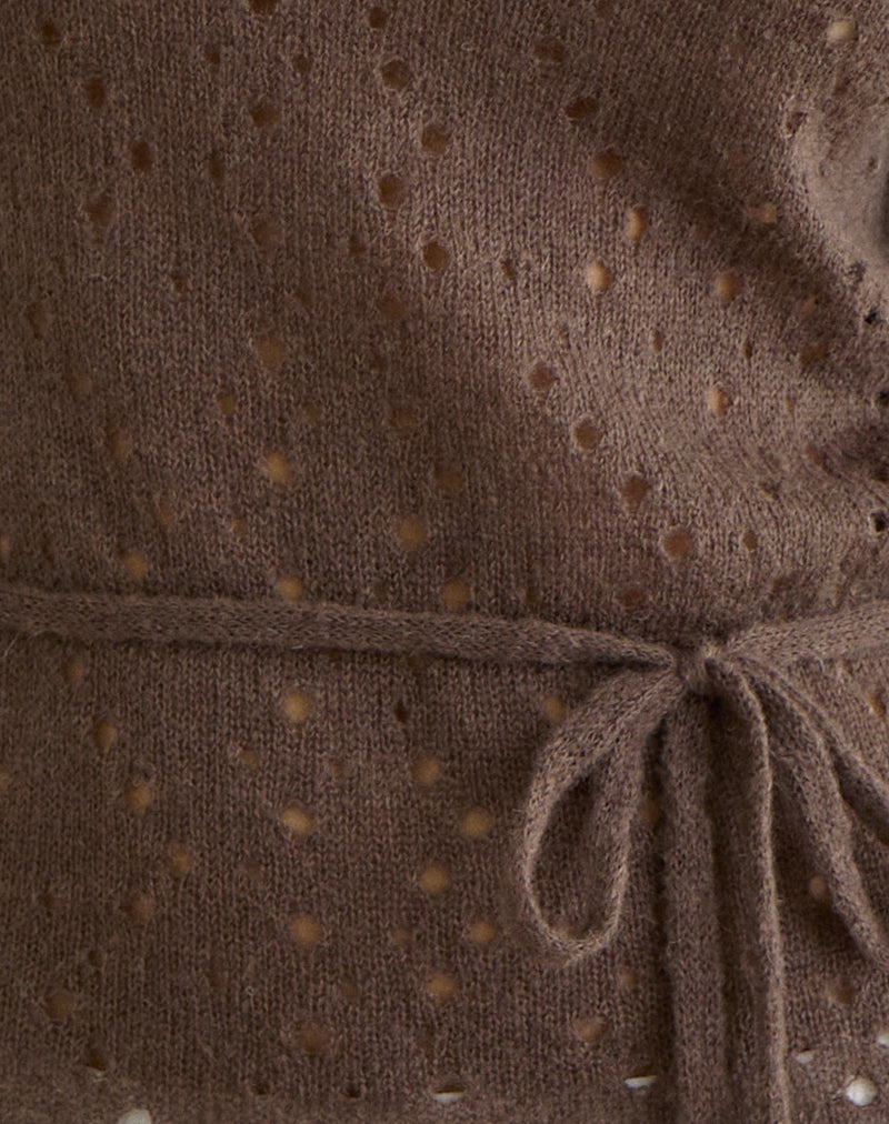 Arutala Long Sleeve Top in Knit Brown