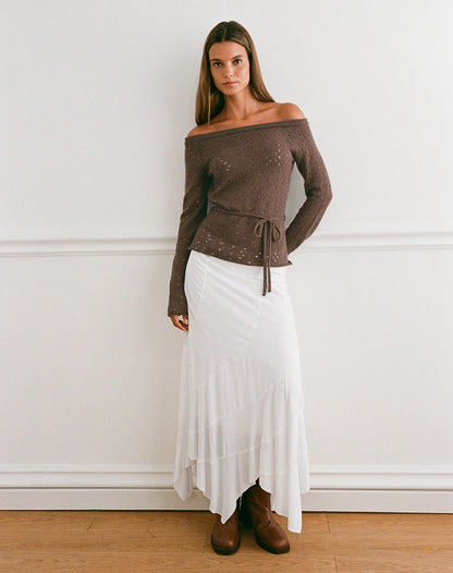 Arutala Long Sleeve Top in Knit Brown