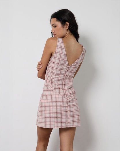 Asatari Mini Dress in Basic Tartan Pink