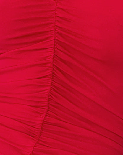Audrey Halterneck Top in Red Soft Slinky