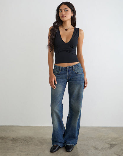 August Tank Top in Rayon Jersey Black