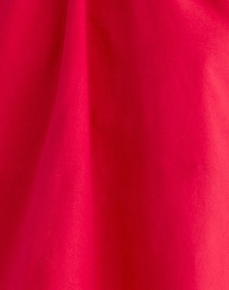 Aure Halterneck Top in Poplin Scarlet Red