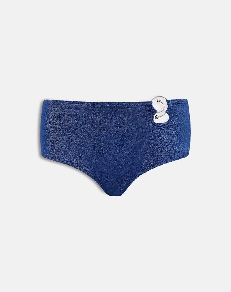 Avi Swim Short in Shimmer Navy with Side Spiral