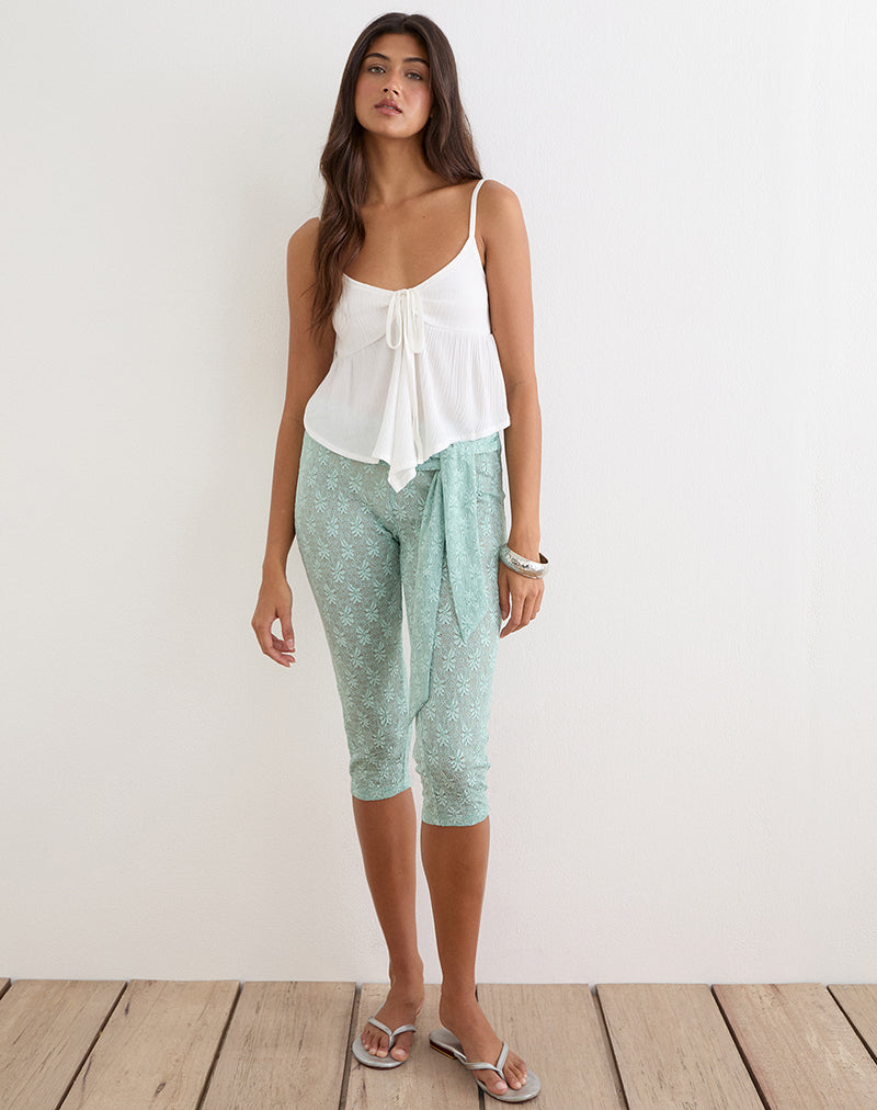 Awilix Top in Crinkle Off White